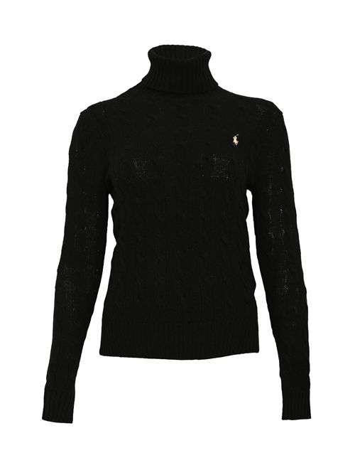 Dolcevita a trecce in misto lana e cashmere Nero POLO RALPH LAUREN | 211888686001